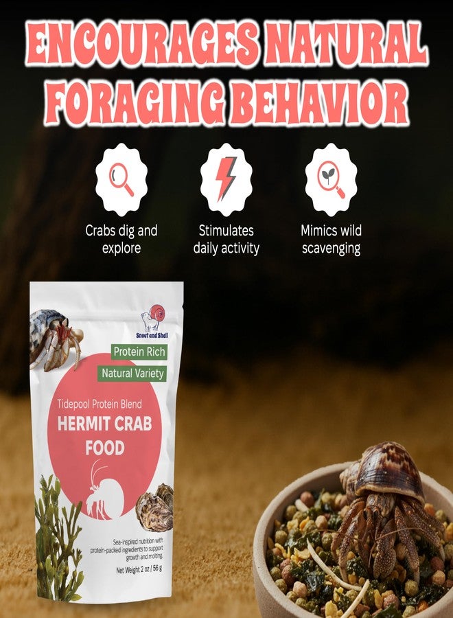 Snout and Shell Tidepool Protein Blend Hermit Crab Food - High Protein, Natural Sea-Inspired Variety, Supports Growth & Molting - 2 oz / 56 g - Image 5